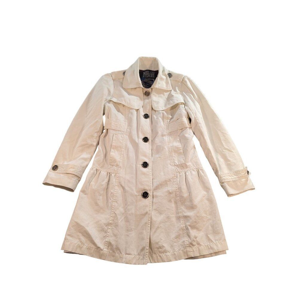 Millard Fillmore MF-13 Pea Coat Women Sz XS 4‎ Button Utility White Work Winter